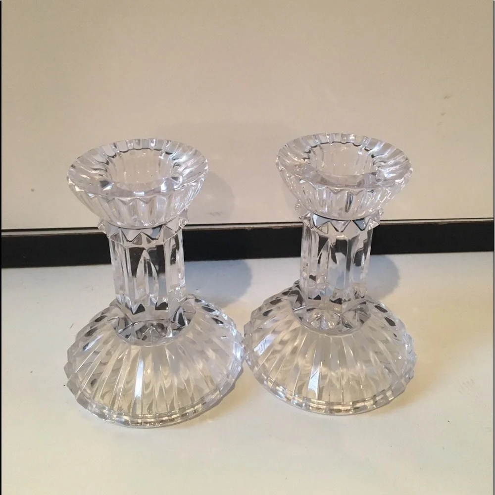 Pair of Mikasa 4”Crystal Candle Stick Holders